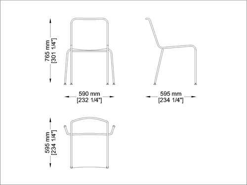 Coro Jubeae JS Stuhl Geflecht 6mm Rahmen Edelstahl satiniert stapelbar