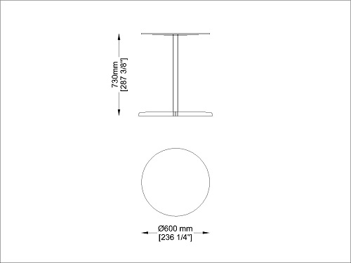 CORO RAB Tisch rund Ø 60 x Höhe 73 cm