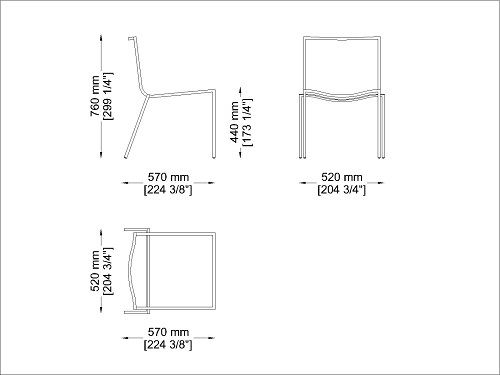 Coro SG1 S Stuhl PVC Geflecht 3 mm Rahmen Edelstahl satiniert stapelbar