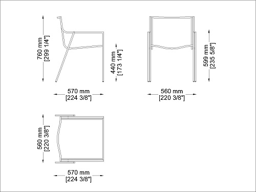 Coro SG1 SB Armlehnstuhl PVC Geflecht 3 oder Acryl 6 mm Rahmen Edelstahl satiniert