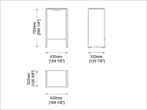 Coro SG1 stabelbarer Hocker PVC Höhe 750 mm PVC Schnur 3 mm oder Acrylschnur 6 mm Rahmen Edelstahl satiniert