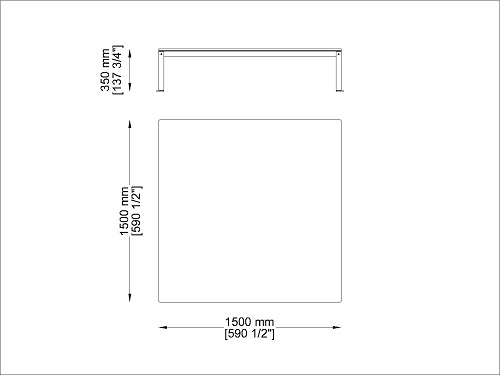 Coro Shot Outdoor Beistelltisch quadratisch 1500 x 1500 x 350 mm Rahmen Edelstahl satiniert