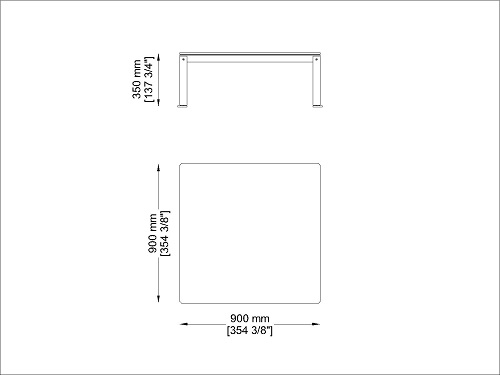 Coro Shot Outdoor Beistelltisch quadratisch 900 x 900 x 350 mm Rahmen Edelstahl satiniert