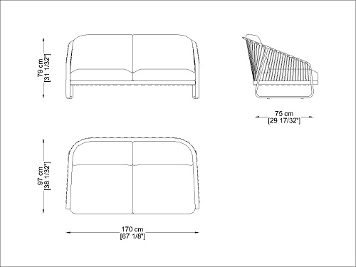 CORO Sally Outdoor Sofa 1700 x 970 mm