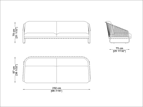 CORO Sally Outdoor Sofa 2500 x 970 mm