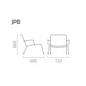 Coro Jubeae JPB Stuhl mit Armlehne Geflecht 3 mm Rahmen Edelstahl satiniert stapelbar
