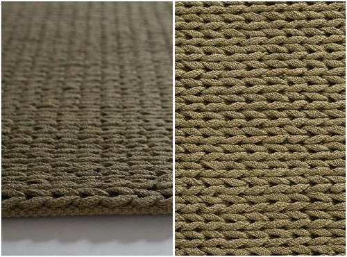 Design Outdoor Teppich handgeknüpft rechteckig in grün