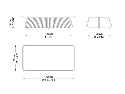 CORO Sally Beistelltisch rechteckig 1415 x 715 x H 335 mm