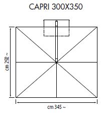 Ampel-Schirm Capri 300 x 350 cm Mast auf Seite 3,5 m