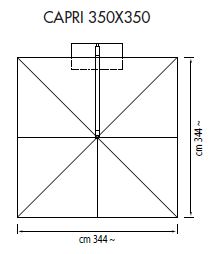 Ampel-Schirm Capri 350 x 350 cm Teak SIlber