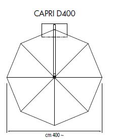 Ampel-Schirm Capri Ø 400 cm Teak Silber