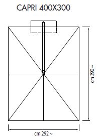 Ampelsonnenschirm Capri rechteckig 400 x 300 cm mit Kurbelbedienung Mast auf Seite 3 m Bezug lt. Kollektion Konstruktion Teak Silber