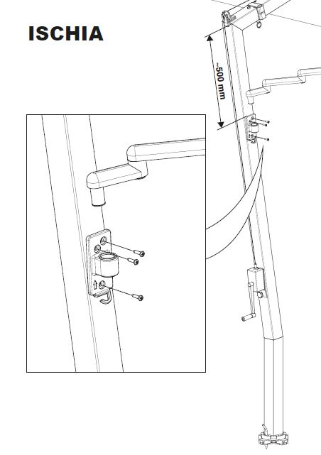 Heizstrahler für Ampel-Schirm mit Schwenk-System ISCHIA