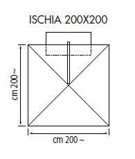 Ampelsonnenschirm Ischia quadratisch 200 x 200 cm mit Kurbelbedienung Bezug lt. Kollektion
