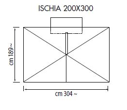 Ampelsonnenschirm Ischia rechteckig 200 x 300 cm mit Kurbelbedienung Mast auf Seite 3 m Bezug lt. Kollektion Konstruktion Teak Silber