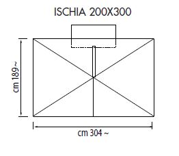 Ampel-Schirm mit Schwenk-System Ischia 200 x 300 cm Teak Silber Mast auf Seite 3 m