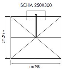 Ampel-Schirm mit Schwenk-System Ischia 250 x 300 cm Teak Silber Mast auf Seite 3 m