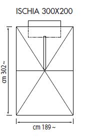 Ampel-Schirm mit Schwenk-System Ischia 300 x 200 cm Teak Silber Mast auf Seite 2 m