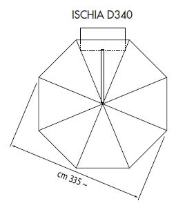 Ampel-Schirm mit Schwenk-System Ischia Ø 340 cm