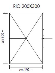 Ampelschirm Rio 200 x 300 cm Mast auf Seite 3m