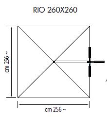 Ampelschirm Rio 260 x 260 cm