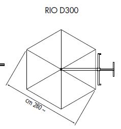 Ampelschirm Rio Ø 300 cm