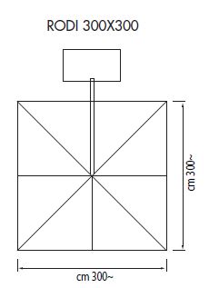 Ampelsonnenschirm Rodi quadratisch 300 x 300 cm mit Kurbelbedienung Bezug lt. Kollektion Konstruktion Aluminium silberfärbig